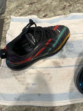 Nike Black Sneaker with Rainbow Accent Waves